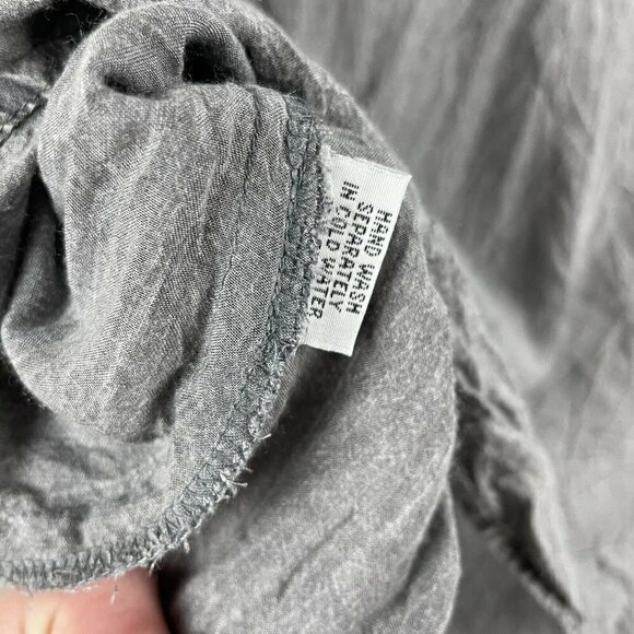 A&A Gray Peasant Blouse top Crochet Embroidered Details - Picture 9 of 9